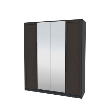 Шкаф распашной Тренд КТ-Ш4 (з) (Антрацит ЛДСП/ Дуб английский ЛМДФ) Ш1800 В2128 Г547